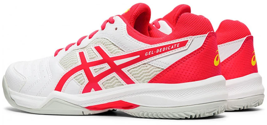 (W) ASICS Gel-Dedicate 6 Clay ''Wit Rood'' 1042A073-102 Shop (W) ASICS Gel-Dedicate 6 Clay ''Wit Rood'' 1042A073-102