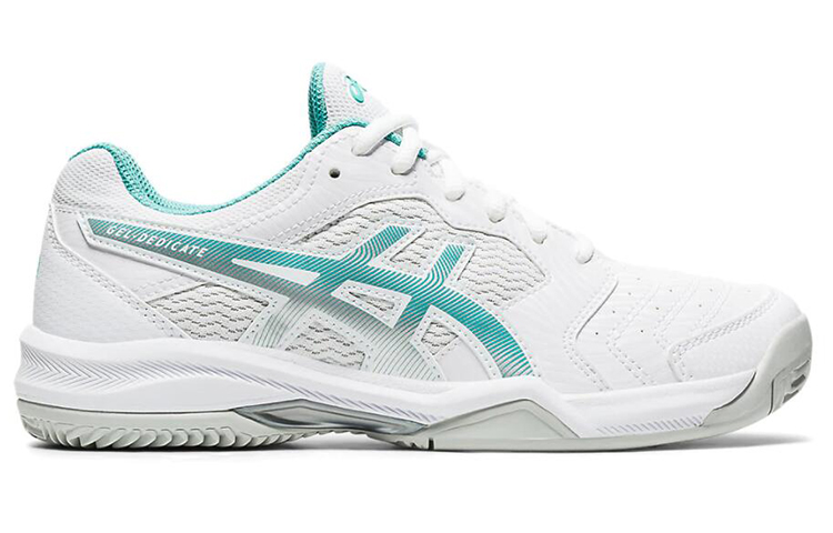 Order (W) ASICS Gel-Dedicate 6 Clay Wit/Blauw 1042A073-105