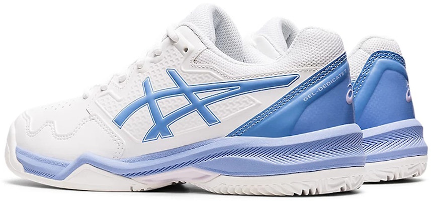 (Women) ASICS Gel-Dedicate 7 Clay 'White Blue' 1042A168-102 Shop (Women) ASICS Gel-Dedicate 7 Clay 'White Blue' 1042A168-102