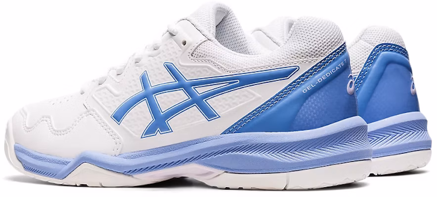 (Women) ASICS Gel-Dedicate 7 Low-Top Tennis Shoes White/Blue 1042A167-102 Shop (Women) ASICS Gel-Dedicate 7 Low-Top Tennis Shoes White/Blue 1042A167-102