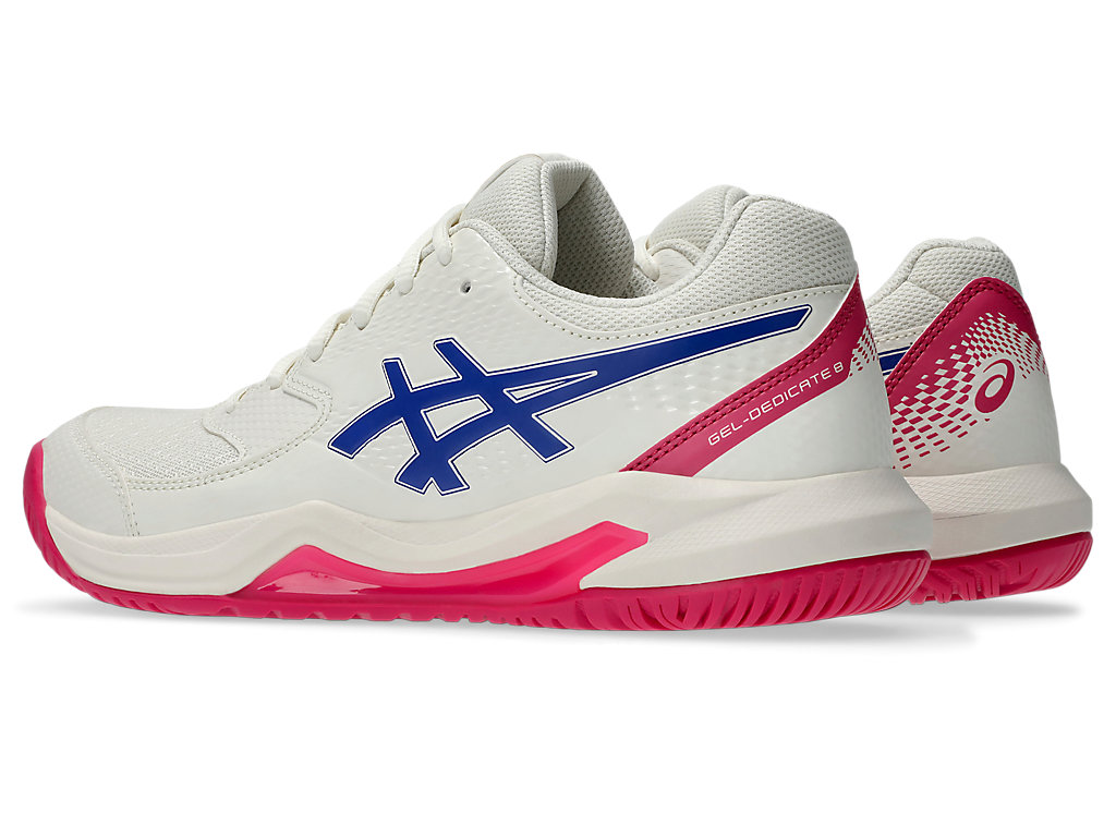 Lookbook (W) ASICS GEL-DEDICATE 8 Zapatos de Tenis All Court Crema/Azul Cobalto Oscuro 1042A237-105