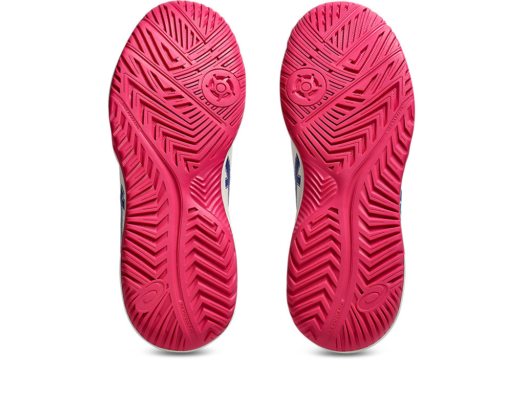 Sizing (W) ASICS GEL-DEDICATE 8 Zapatos de Tenis All Court Crema/Azul Cobalto Oscuro 1042A237-105