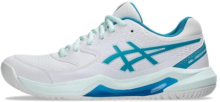 (Women) ASICS Gel-Dedicate 8 White Teal Blue 1042A237-103 (Women) ASICS Gel-Dedicate 8 White Teal Blue 1042A237-103