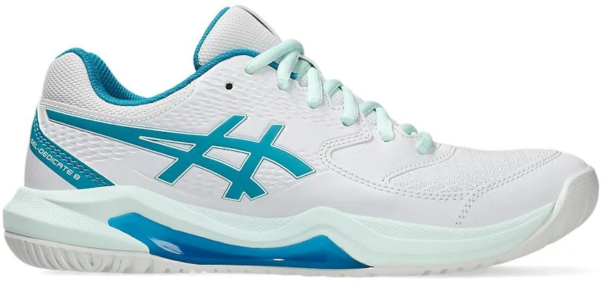(Women) ASICS Gel-Dedicate 8 White Teal Blue 1042A237-103 Order (Women) ASICS Gel-Dedicate 8 White Teal Blue 1042A237-103