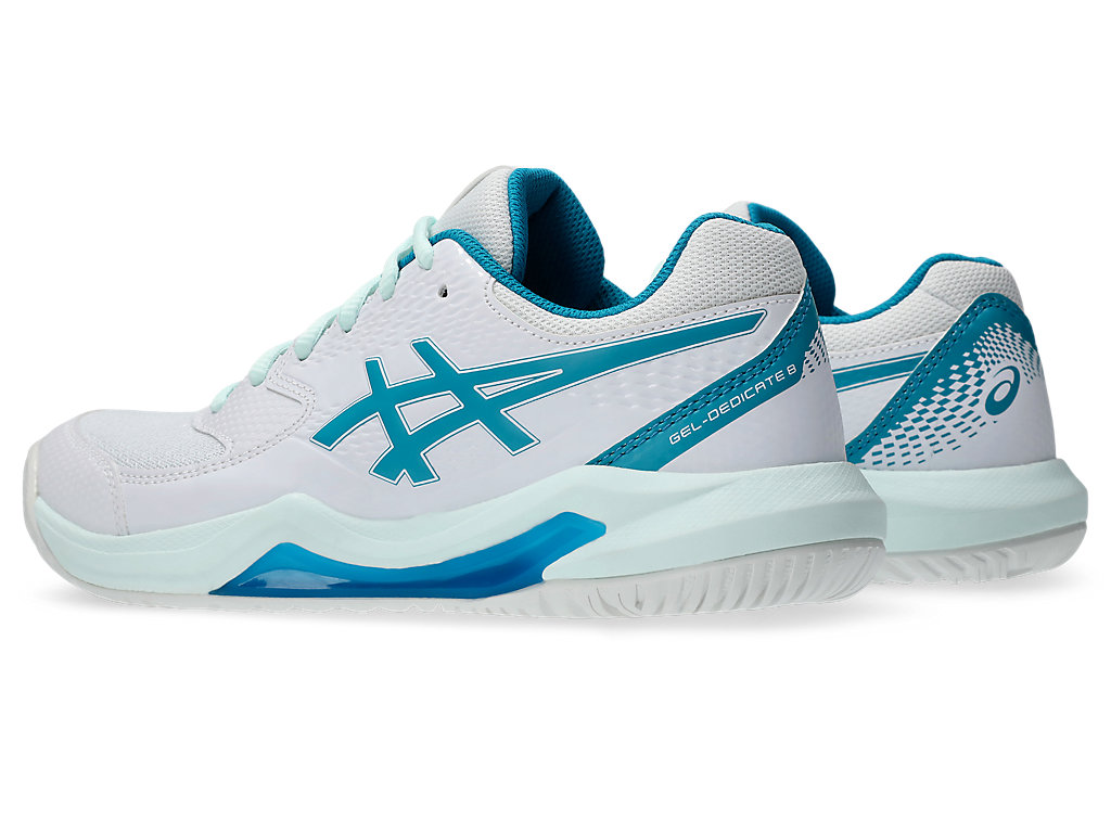 Shop (Women) ASICS Gel-Dedicate 8 Wide 'White Teal Blue' 1042A235-103