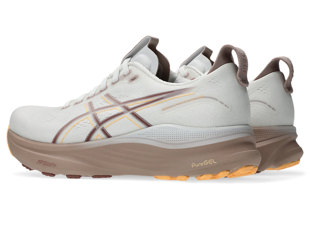 Shop (W) ASICS ゲルカヤノ 32 ランニングシューズ ホワイト/オレンジグロー 1012B838-101