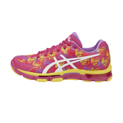 (W) ASICS Gel-Netburner 13 'Purple Red Yellow Colorblock'