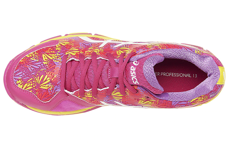 Lookbook (W) アシックス ゲルネットバーナー13 紫赤黄カラーブロック (Ashikksu Gerunettobaanaa 13  Shi Aka Ki Karāburokku) R751N-1901