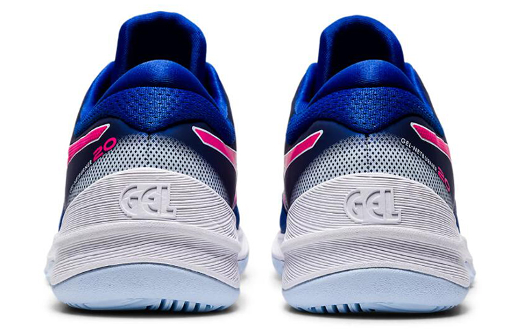 Purchase (W) ASICS Gel-Netburner 20 (D) Azul/'Rosa' zapatillas deportivas. 1072A039-400