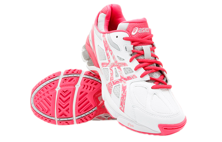 Lookbook Asics Gel-Netburner 專業版9 耐磨防滑透氣 低筒運動跑步鞋 女款 白玫瑰粉