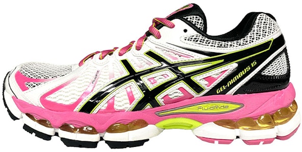 Asics GEL-Nimbus 15 舒適耐磨透氣 低筒運動跑步鞋 女款 白黑粉 Buy Asics GEL-Nimbus 15 舒適耐磨透氣 低筒運動跑步鞋 女款 白黑粉