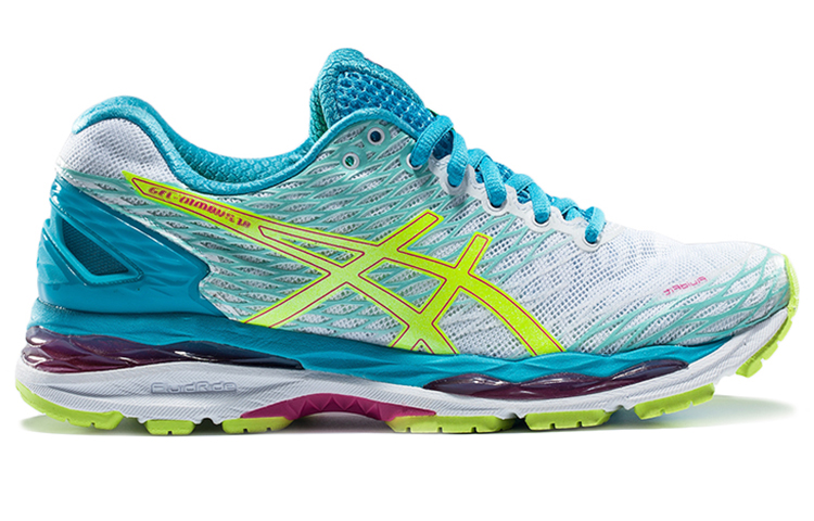 Order (W) ASICS GEL-Nimbus 18 Low ''Wit Blauw Geel'' T650N-0107