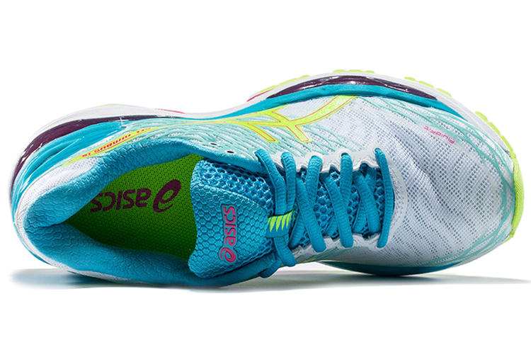 Shop Asics GEL-Nimbus 18 低筒 慢跑鞋 女款 白藍黃