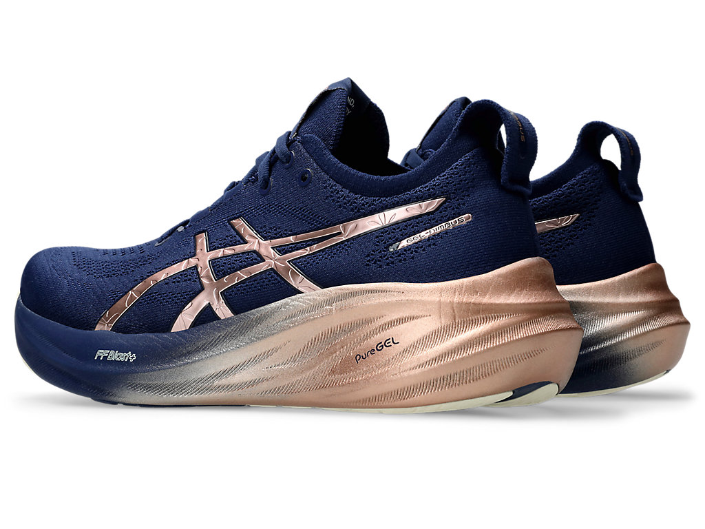 Shop (W) ASICS ゲルニンバス 26 プラチナム 'ブルーエクスパンス ローズゴールド' 1012B740-400
