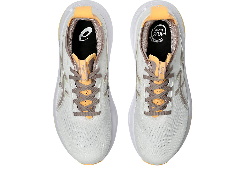 Sizing (W) ASICS GEL-NIMBUS 27 跑鞋 白色/浅褐色 1012B753-103