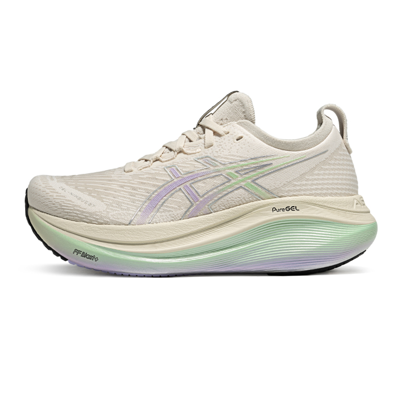 (Women) ASICS GEL-Nimbus 27 Running Shoes White Green Comfortable & Durable 1012B945-100