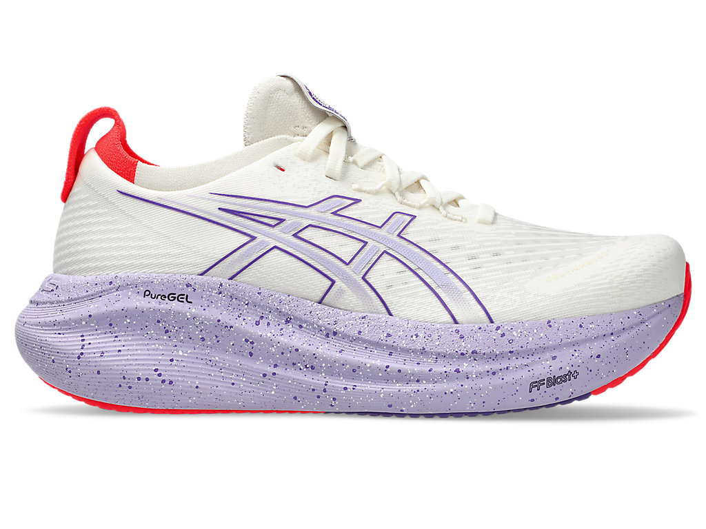 (Women) ASICS GEL-NIMBUS 27 Tokyo Edition Running Shoes Cream/Edo Purple 1012B913-500