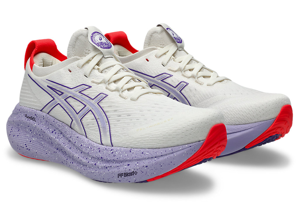 Order (W) ASICS GEL-NIMBUS 27 Tokyo Edition Kasut Lari Cream/Edo Purple. 1012B913-500