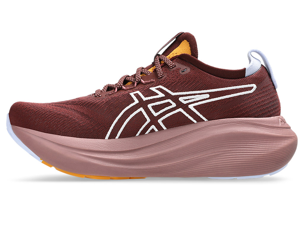 Shop (W) ASICS GEL-NIMBUS 27 TR スニーカー ナチュラルバス/ダークレッドプラネット 1012B908-600