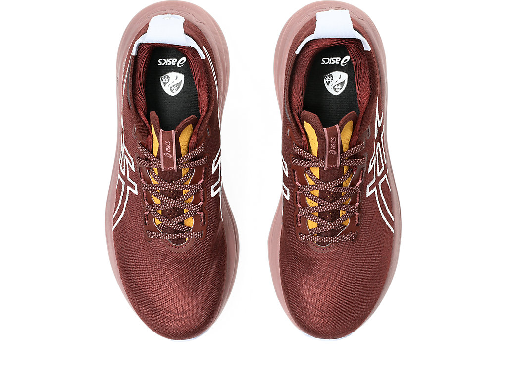 Details for (W) ASICS GEL-NIMBUS 27 TR スニーカー ナチュラルバス/ダークレッドプラネット 1012B908-600