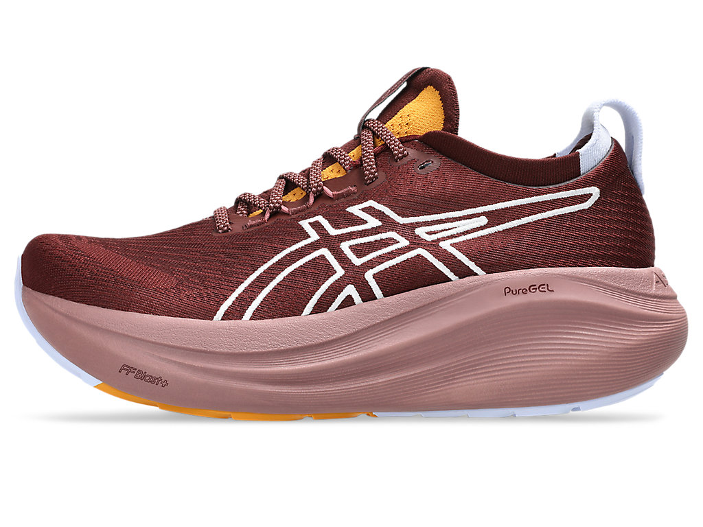 Cheap (W) ASICS GEL-NIMBUS 27 TR スニーカー ナチュラルバス/ダークレッドプラネット 1012B908-600