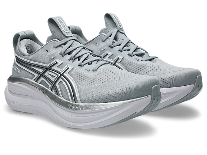 Lookbook (Women) ASICS GEL-NIMBUS 28 All Terrain Comfort Running Shoes Piedmont Grey/Pure Silver 1012B988-020