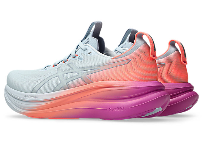 Lookbook (W) アシックス ゲルニンバス 28 ランニングシューズ スカイ/デジタルサクラ 1012B987-400