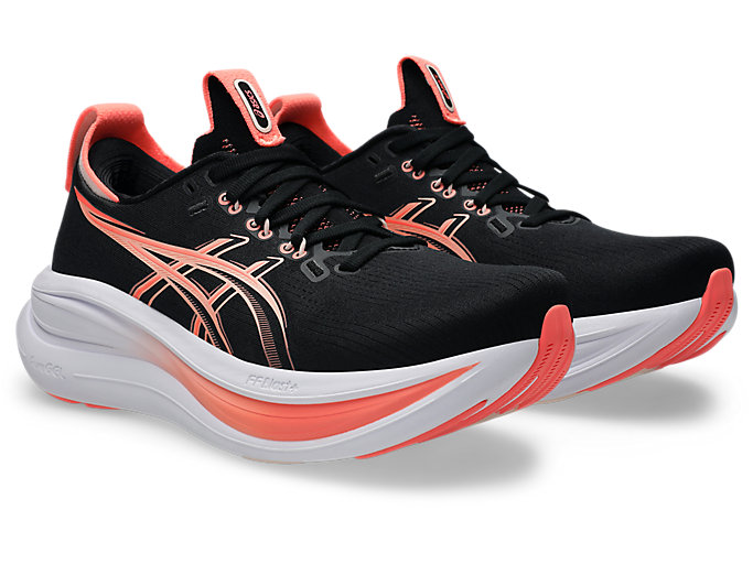 Order (W) ASICS GEL-NIMBUS 28 Zapatillas de Running Negro/Rosa Perla 1012B899-003