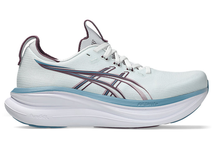 (Women) ASICS GEL-NIMBUS 28 Wide  Running Shoes Arctic Blue/Velvet Purple 1012B917-400