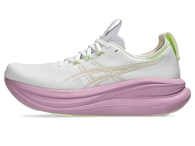 (Women) ASICS GEL-NIMBUS 28 Wide Running Shoes White/Hazy Lilac 1012B917-101