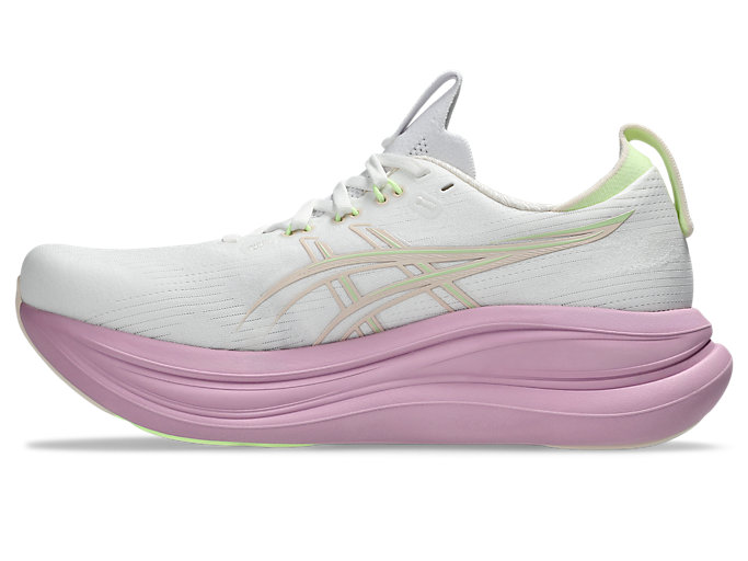 Shop (Women) ASICS GEL-NIMBUS 28 Wide Running Shoes White/Hazy Lilac 1012B917-101