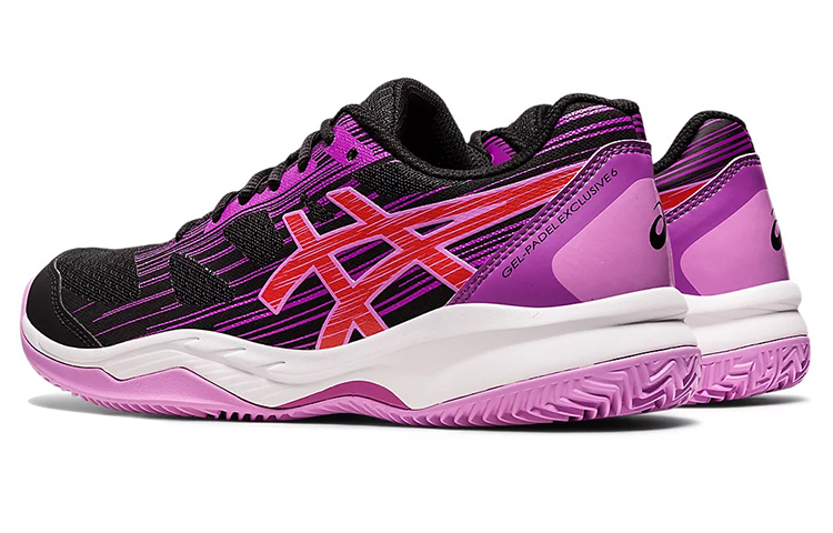 Shop Asics Gel-Padel Exclusive 6 極致舒適耐磨墊球鞋 女裝 黑紫色