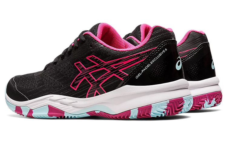 Shop Asics Gel-Padel Exclusive 6 耐磨防滑壁球鞋 女款 黑玫瑰粉