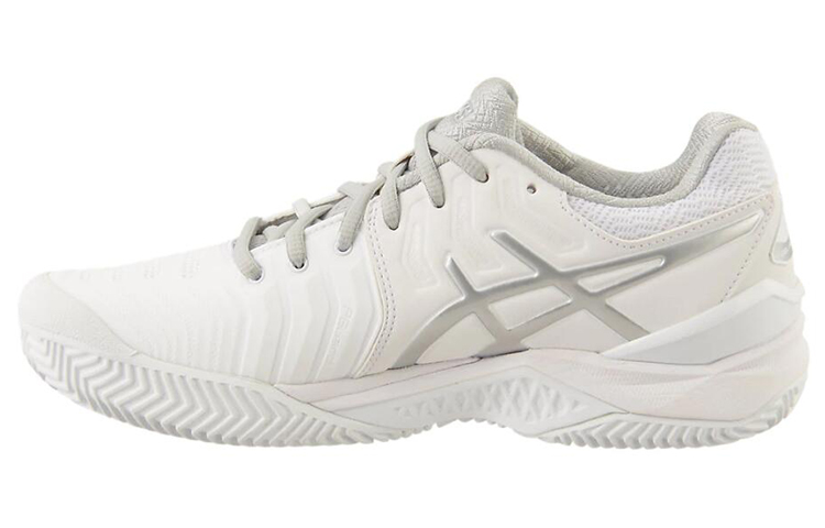 (Women) ASICS Gel-Resolution 7 Clay Court Shoes For White/Grey E752Y-0193