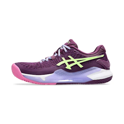 (W) ASICS Gel-Resolution 9 Padel 'Deep Mauve Lime Green'