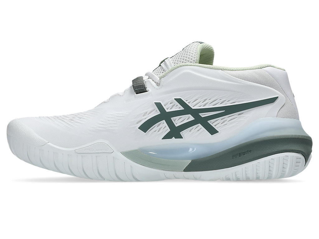 Shop (W) 아식스 젤-레졸루션 X (올코트) 테니스화 화이트/모뉴먼트 블루 1042A279-102