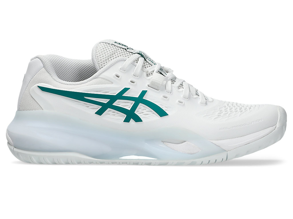 (Women) ASICS GEL-RESOLUTION X All Court Tennis Shoes White/Pitch Green 1042A279-103