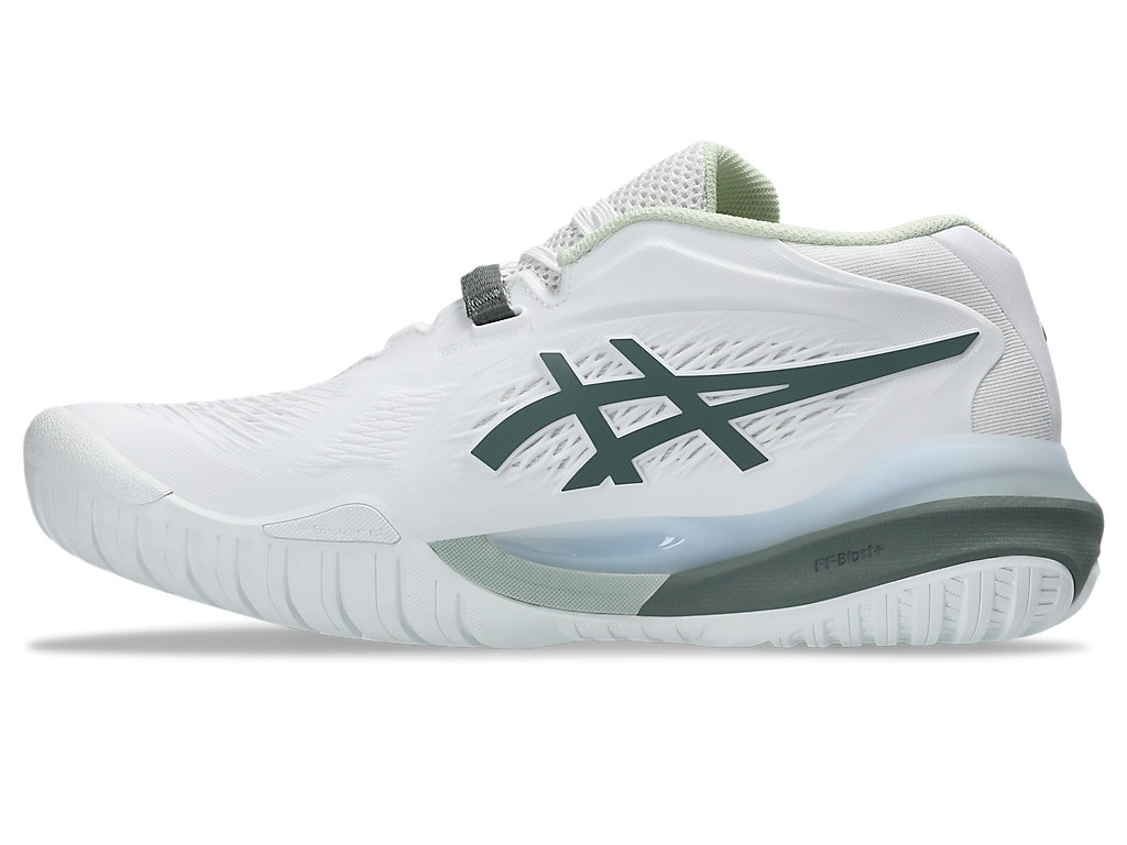 Shop (W) 아식스 젤-레졸루션 X 올코트 와이드 테니스화 화이트/모뉴먼트 블루 1042A278-102