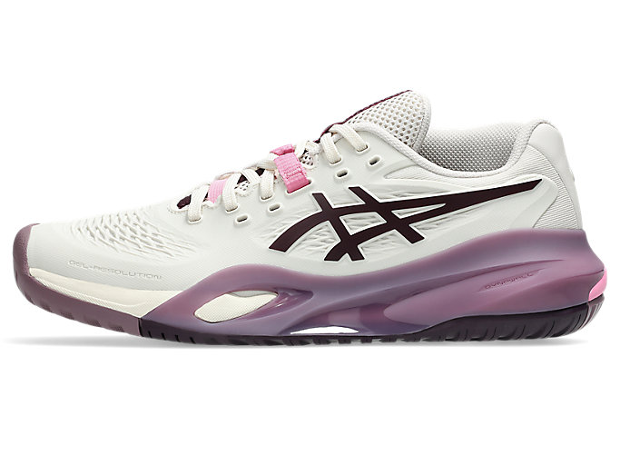 (Women) ASICS GEL-RESOLUTION X Wide (All Court) Soft Oat/Dark Aubergine 1042A278-250