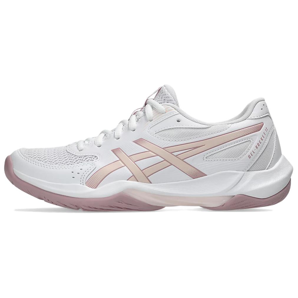 (Women) ASICS GEL-ROCKET 12 Volleyball Shoes White Comfortable Sports Shoes 1072A119-103