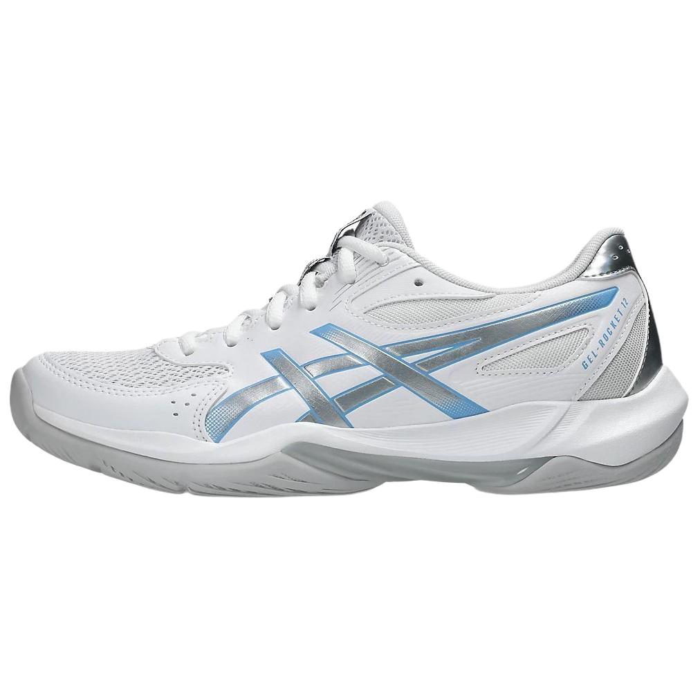 (Women) ASICS GEL-ROCKET 12 Volleyball Shoes White/Grey - Comfort & Breathability 1072A119-105