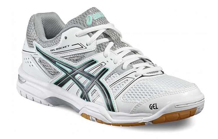 Lookbook (W) ASICS Gel-Rocket 'Putih Hitam' Sepatu Olahraga B455N-0190