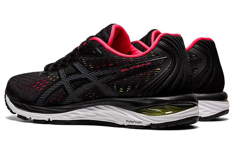 Shop 亞瑟士 (Asics) Gel-Stratus 緩震防滑 低幫運動跑步鞋 女款 黑紅
