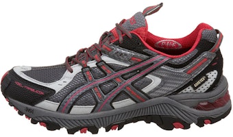 (Women) ASICS Gel-Trabuco 12 GTX 'Grey Red' T9B8N-7474 (Women) ASICS Gel-Trabuco 12 GTX 'Grey Red' T9B8N-7474