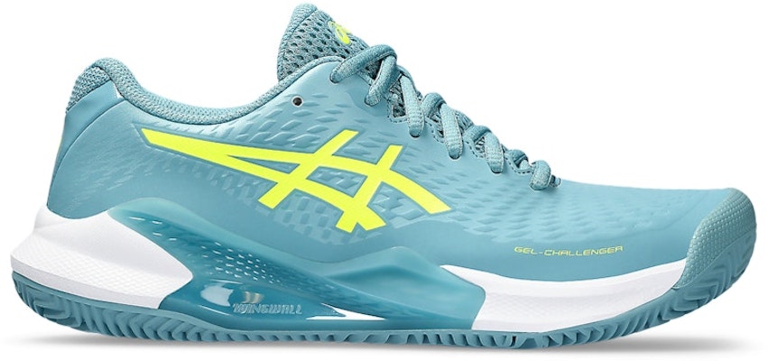(Women) ASICS Gel Challenger 14 Clay 'Gris Blue Safety Yellow' 1042A254-400 Buy (Women) ASICS Gel Challenger 14 Clay 'Gris Blue Safety Yellow' 1042A254-400
