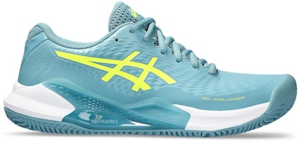 (Women) ASICS Gel Challenger 14 Clay 'Gris Blue Safety Yellow' 1042A254-400 (Women) ASICS Gel Challenger 14 Clay 'Gris Blue Safety Yellow' 1042A254-400