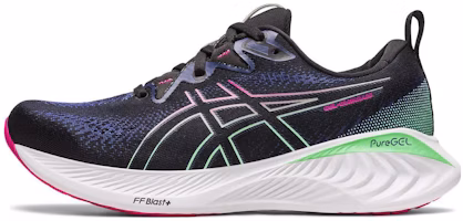 (Women) ASICS Gel Cumulus 25 'Black Pink Rave' 1012B441-001 (Women) ASICS Gel Cumulus 25 'Black Pink Rave' 1012B441-001
