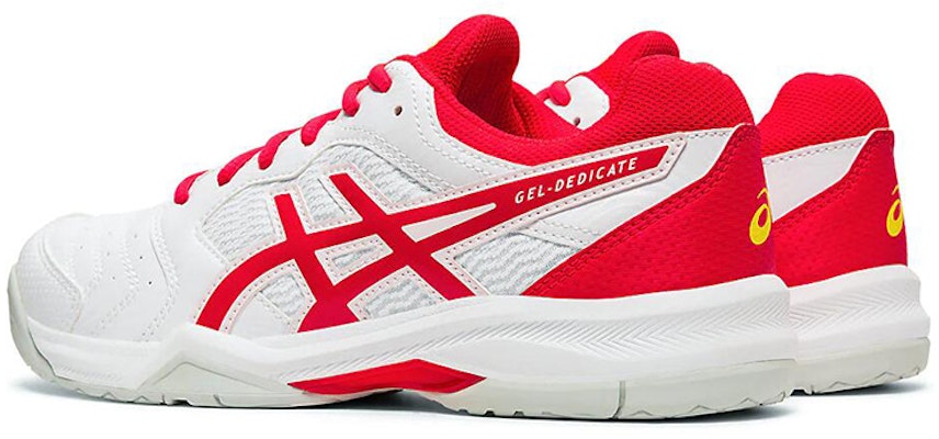Asics Gel-Dedicate 6 女款 白紅 跑步鞋 Shop Asics Gel-Dedicate 6 女款 白紅 跑步鞋