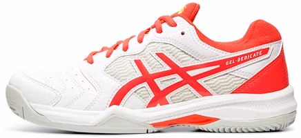 (Women) ASICS Gel-Dedicate 6 Clay 'White Red' 1042A073-102 (Women) ASICS Gel-Dedicate 6 Clay 'White Red' 1042A073-102