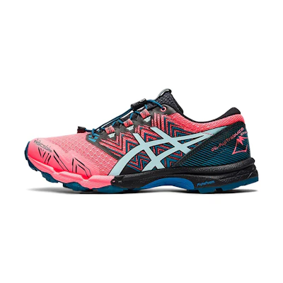 (W) ASICS Gel FujiTrabuco Sky 'Blazing Coral Clear Blue'
